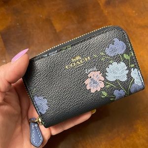 Coach small card carrier. Blue and floral. Perfect condition.